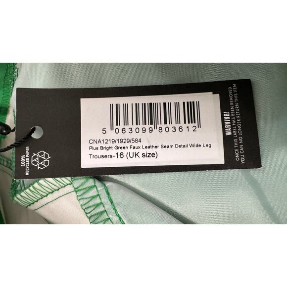 PrettyLittleThing Green Wide Leg Pants - Picture 10 of 12